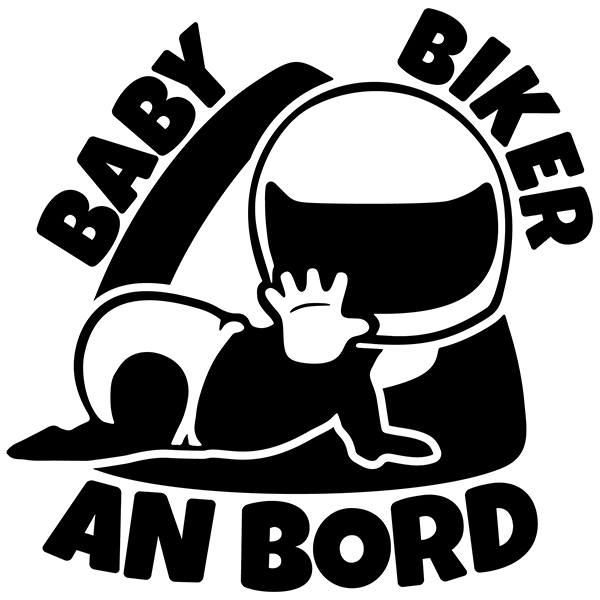 Aufkleber: Baby an bord biker