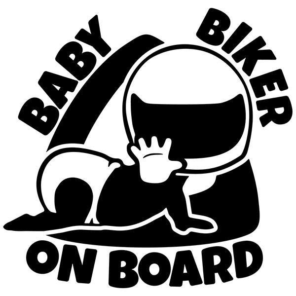 Aufkleber: Baby an bord biker Englisch