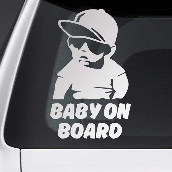 Aufkleber: Baby an bord cool - Englisch 0