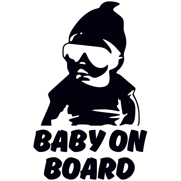 Aufkleber: Baby an bord trendy - Englisch