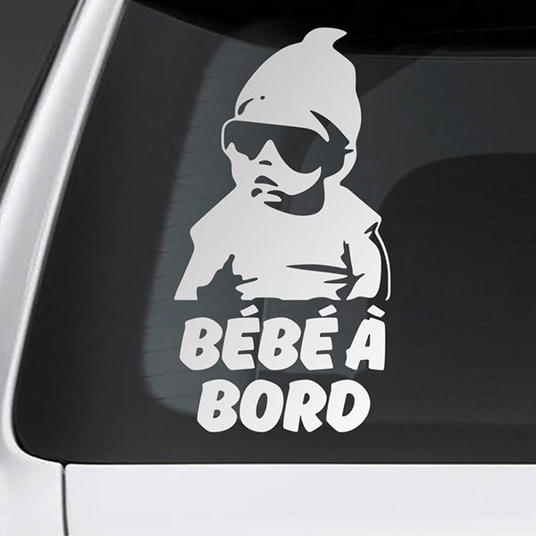 Aufkleber: Baby an bord trendy Französisch