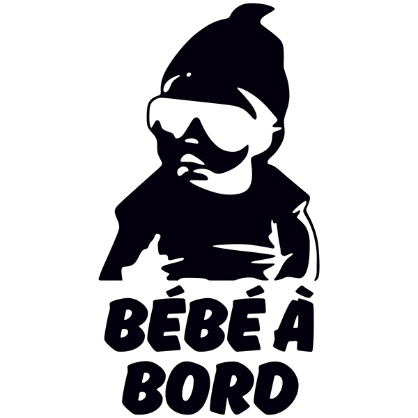 Aufkleber: Baby an bord trendy Französisch