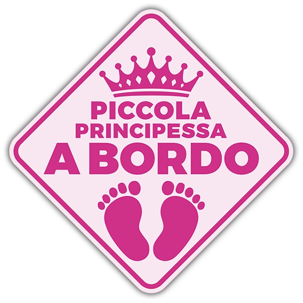 Aufkleber: Kleine prinzessin an bord italienisch