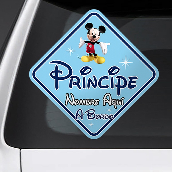 Aufkleber: Prinz an Bord personalisierte Disney - spanisch