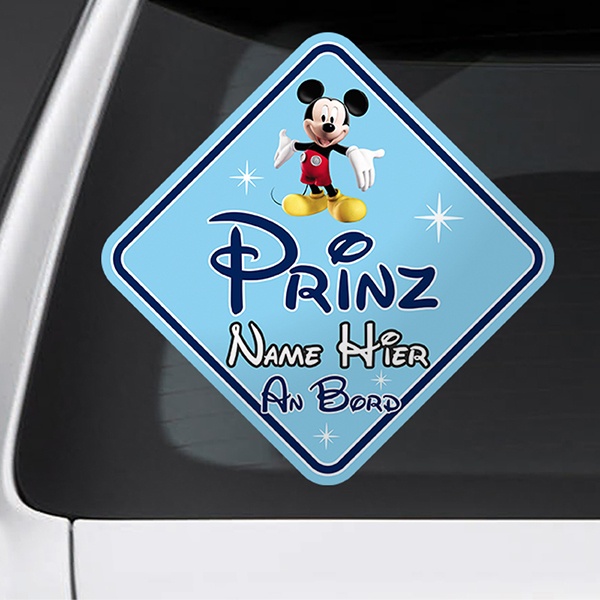 Aufkleber: Prinz an Bord personalisierte Disney - deutsch