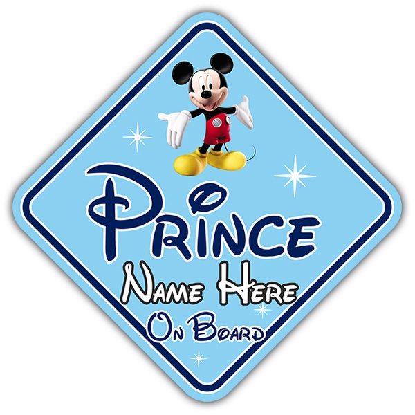 Aufkleber: Prinz an Bord personalisierte Disney - englisch