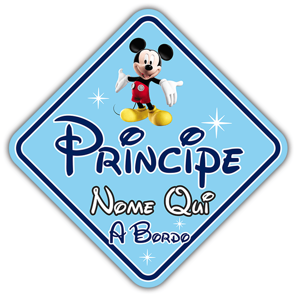Aufkleber: Prinz an Bord personalisierte Disney - italienisch 0