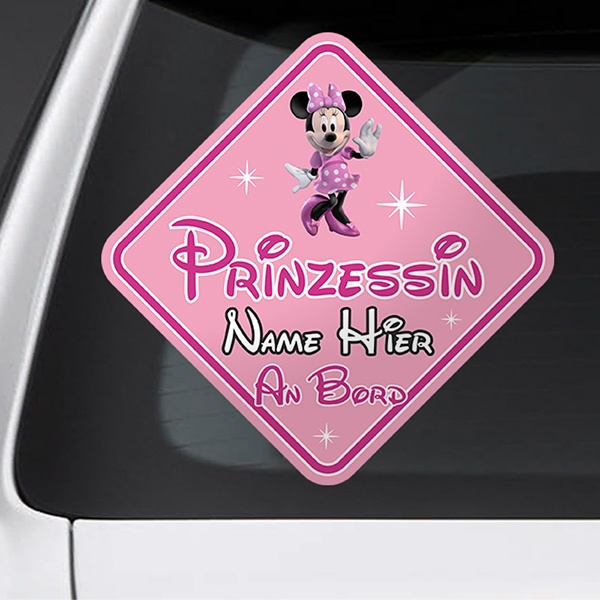 Aufkleber: Prinzessin an Bord Personalisiert in Deutsch