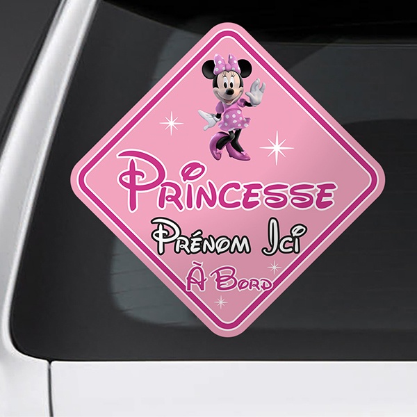 Aufkleber: Prinzessin an Bord Personalisiert auf Französisch