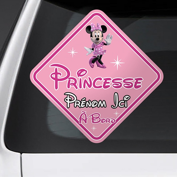 Aufkleber: Prinzessin an Bord Personalisiert auf Französisch 1