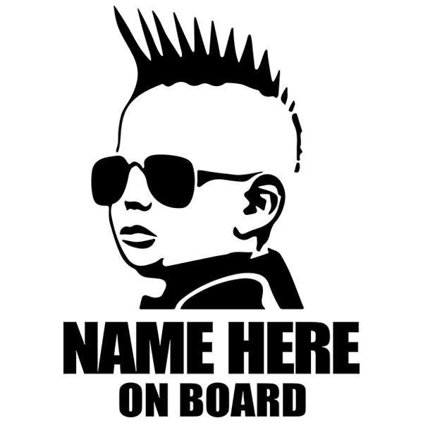 Aufkleber: Punk an bord personalisiert - englisch