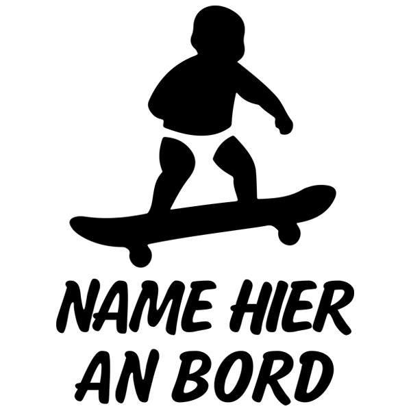 Aufkleber: Skate an bord personalisiert - deutsch