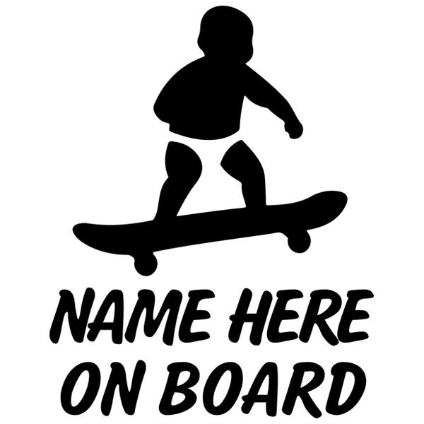 Aufkleber: Skate an bord personalisiert - englisch