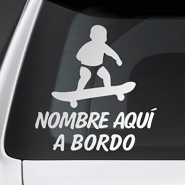 Aufkleber: Skate an bord personalisiert - spanisch