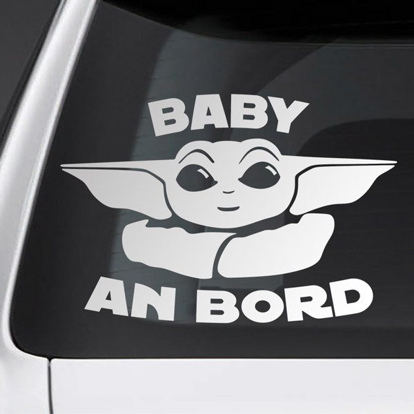 Aufkleber: Baby Yoda an Bord - Deutsch 0