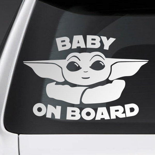 Aufkleber: Baby Yoda an Bord - Englisch