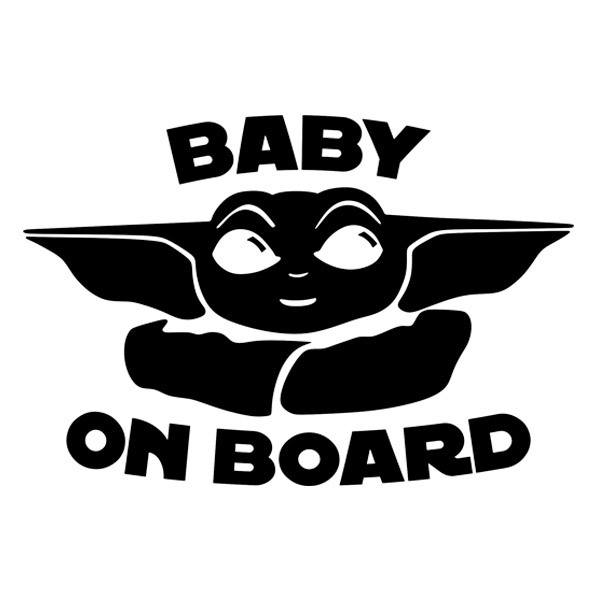 Aufkleber: Baby Yoda an Bord - Englisch