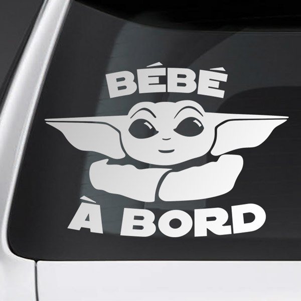 Aufkleber: Baby Yoda an Bord - Französisch
