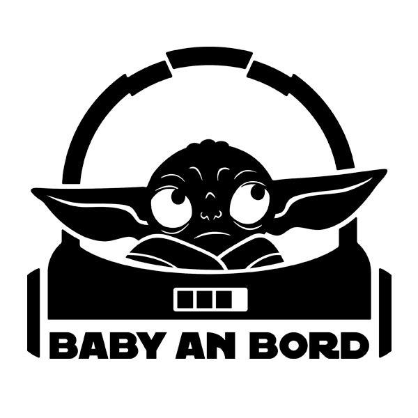 Aufkleber: Baby Yoda 1 an Bord - Deutsch