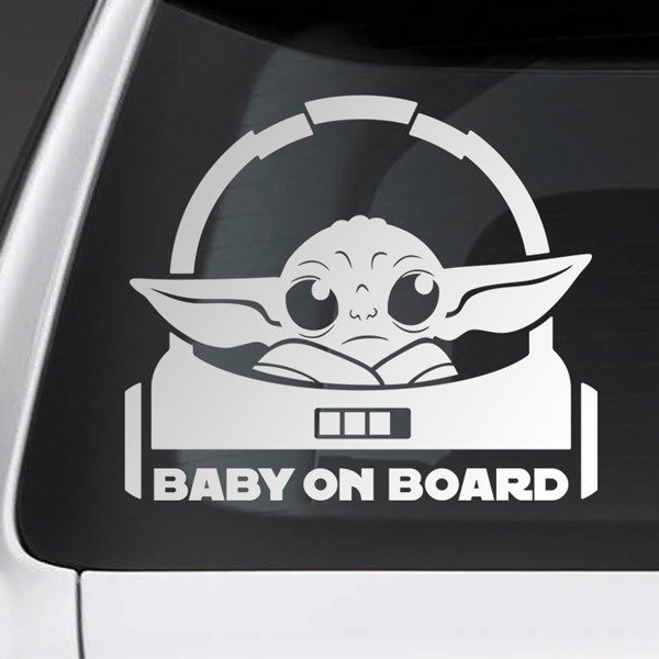 Aufkleber: Der Baby Yoda 1 an Bord - inglese