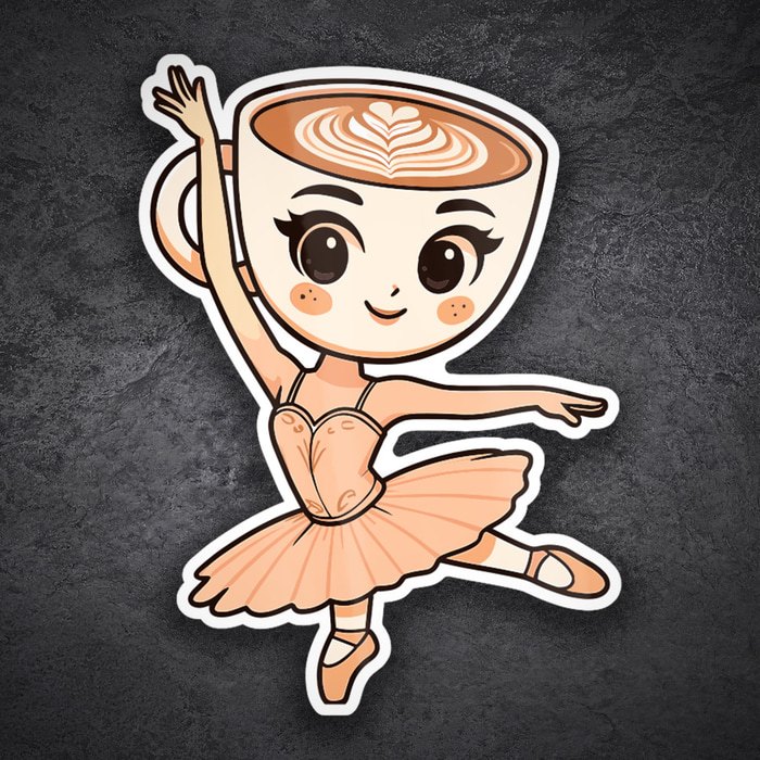 Aufkleber: Ballerina Capuccina