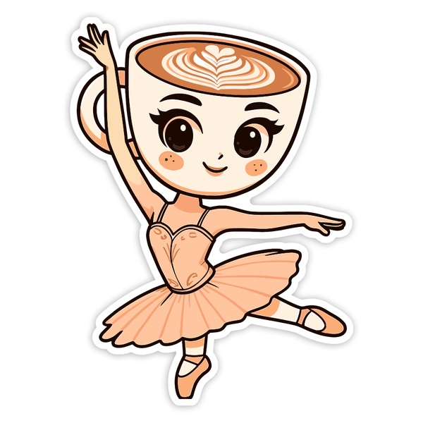Aufkleber: Ballerina Capuccina