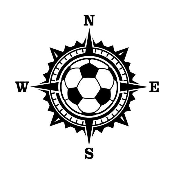 Aufkleber: Die Windrose Fußball Ball
