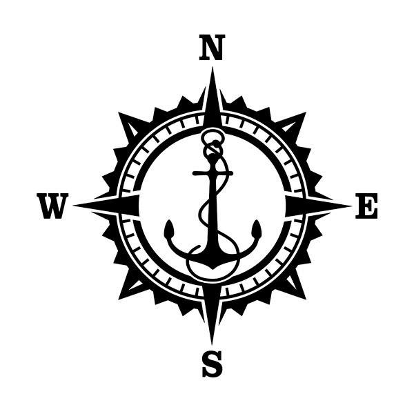 Aufkleber: Kompass Seemannsanker