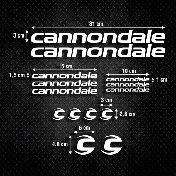 Aufkleber: Set 14X Fahrrad BTT Cannondale Classic