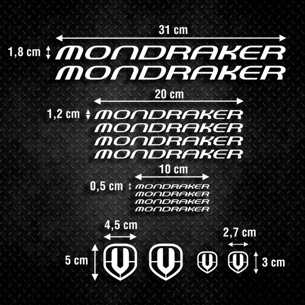 Aufkleber: Set 14X Fahrrad MTB Mondraker Classic