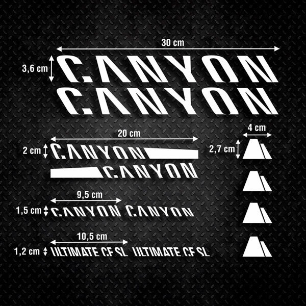 Aufkleber: Fahrrad Set 12X Canyon Ultimate