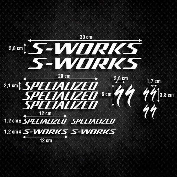 Aufkleber: Set 15X Fahrrad Specialized S-Works
