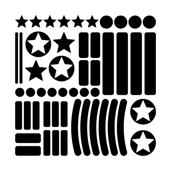 Aufkleber: Set 51X einfacher reflektierender Formen