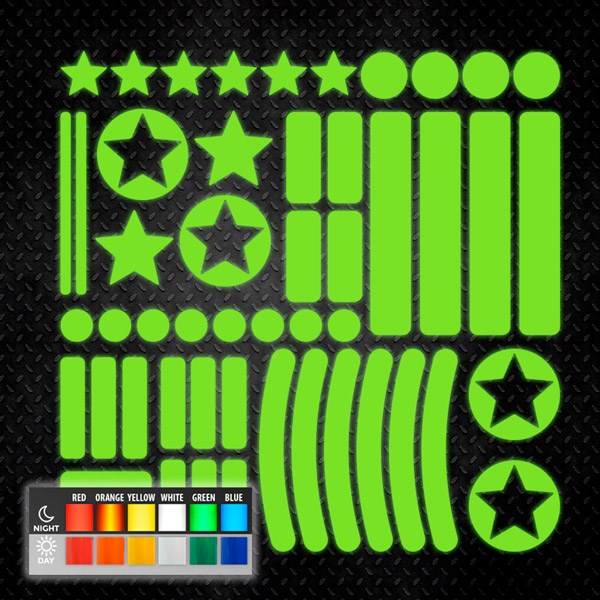 Aufkleber: Set 51X einfacher reflektierender Formen