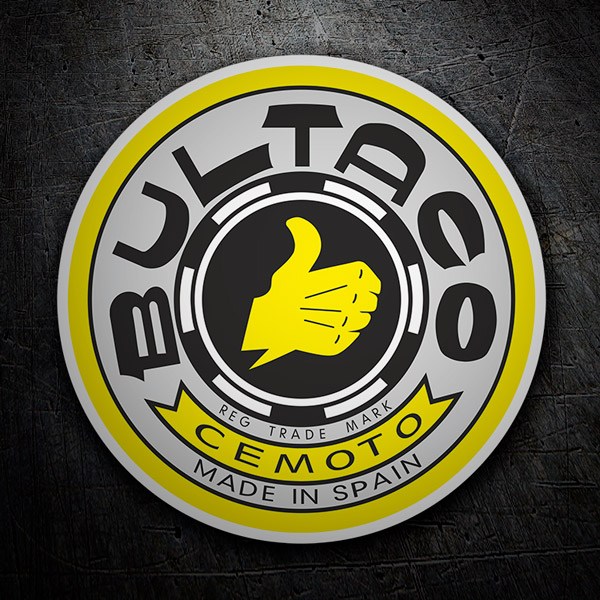 Aufkleber: Bultaco logo gelb