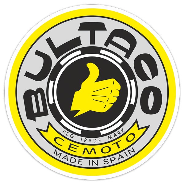 Aufkleber: Bultaco logo gelb