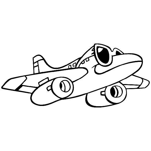 Kinderzimmer Wandtattoo: Flugzeug mit Sonnenbrille