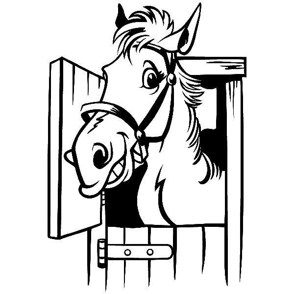 Kinderzimmer Wandtattoo: Pferd im Stall