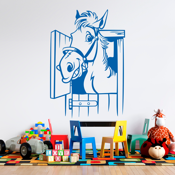 Kinderzimmer Wandtattoo: Pferd im Stall