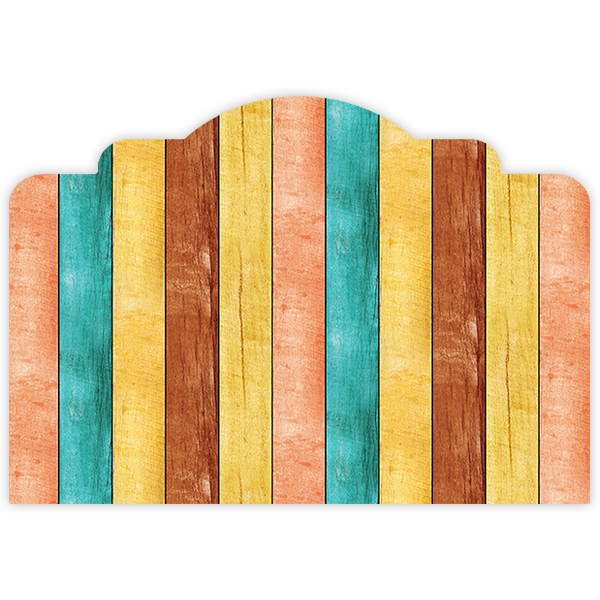 Wandtattoos: Kopfteil Bett Mehrfarbiges Holz