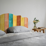 Wandtattoos: Kopfteil Bett Mehrfarbiges Holz 4