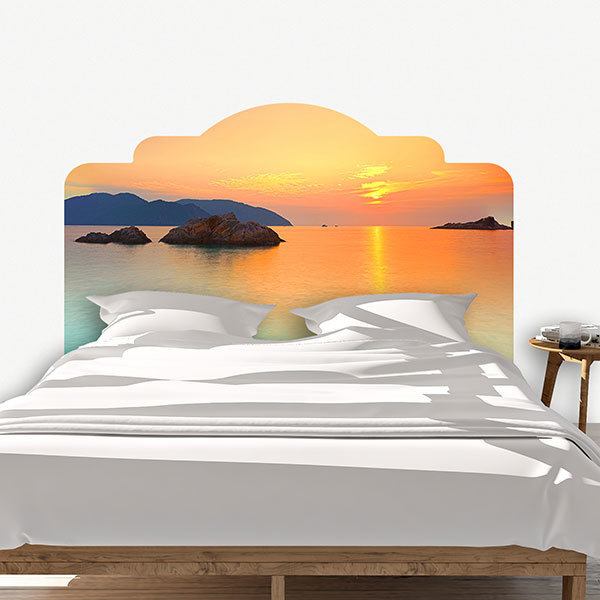Wandtattoos: Bett Sonnenuntergang auf See