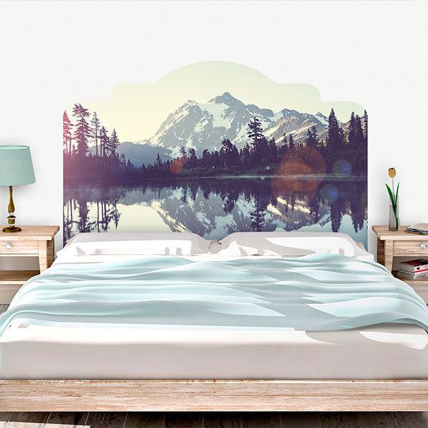 Wandtattoos: Kopfteil Bett Landschaft der Pyrenäen