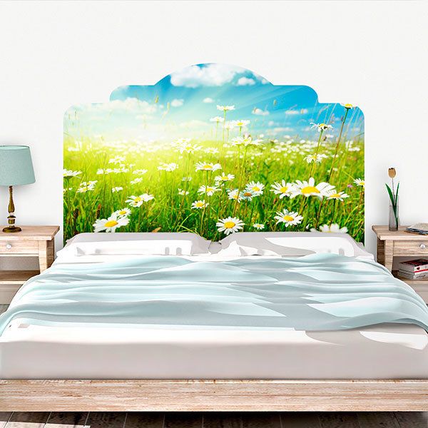 Wandtattoos: Kopfteil Bett Feld der Gänseblümchen