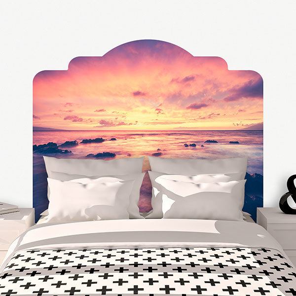 Wandtattoos: Kopfteil Bett Fantastischer Sonnenuntergang