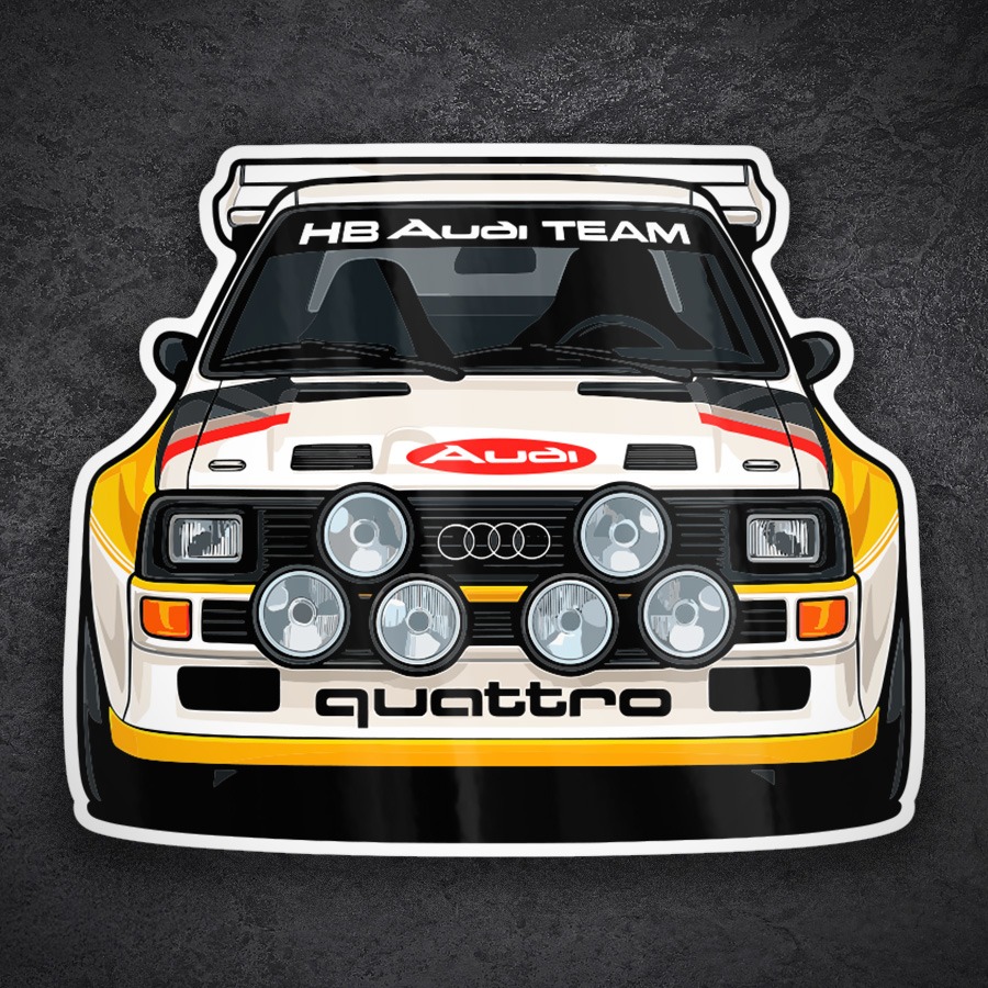 Aufkleber: Audi Quattro Rallye Auto