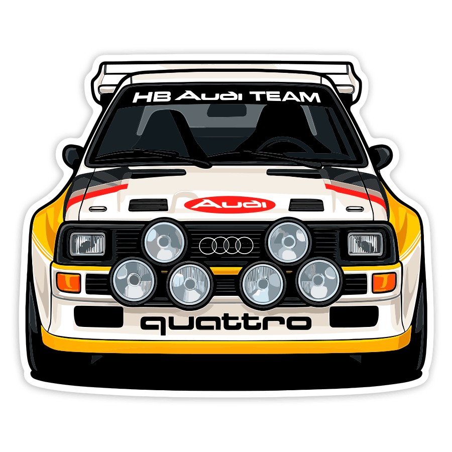 Aufkleber: Audi Quattro Rallye Auto