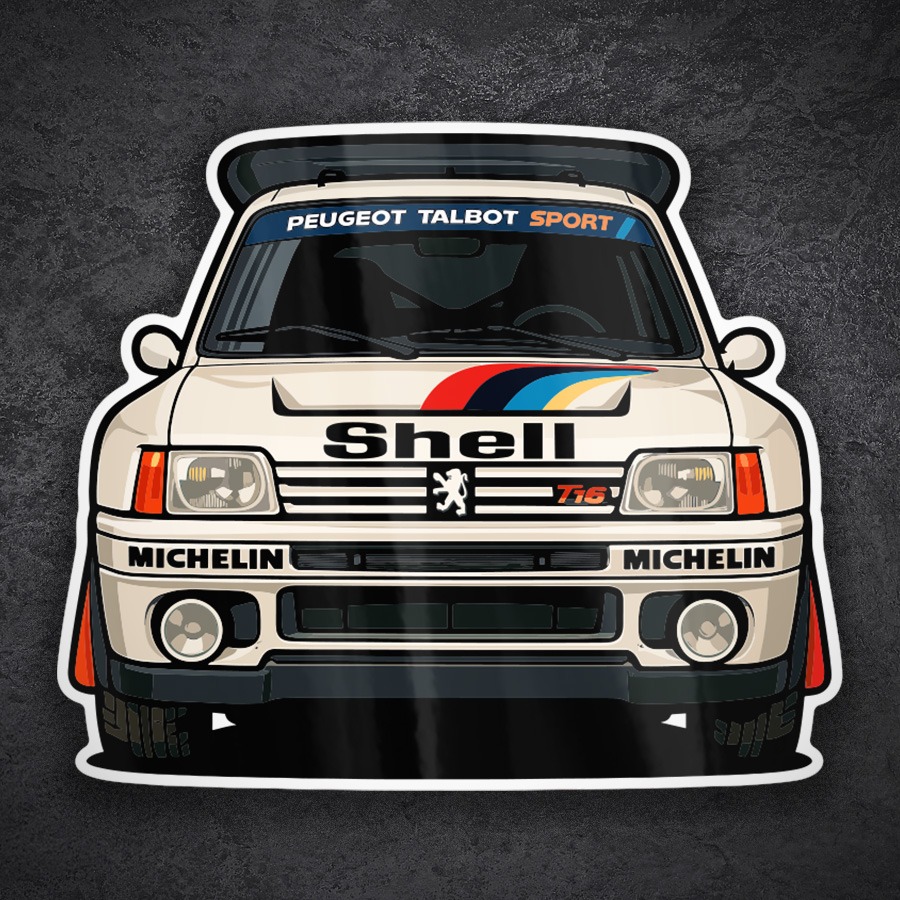 Aufkleber: Peugeot 205 T16 Rallye Auto