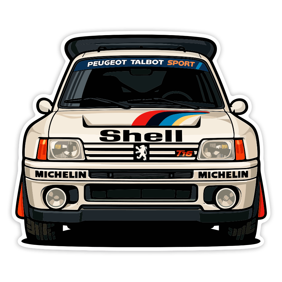 Aufkleber: Peugeot 205 T16 Rallye Auto
