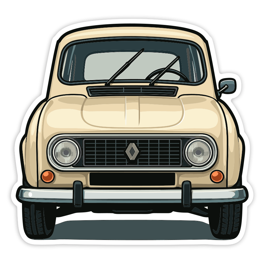 Aufkleber: Klassisches Renault 4 Auto